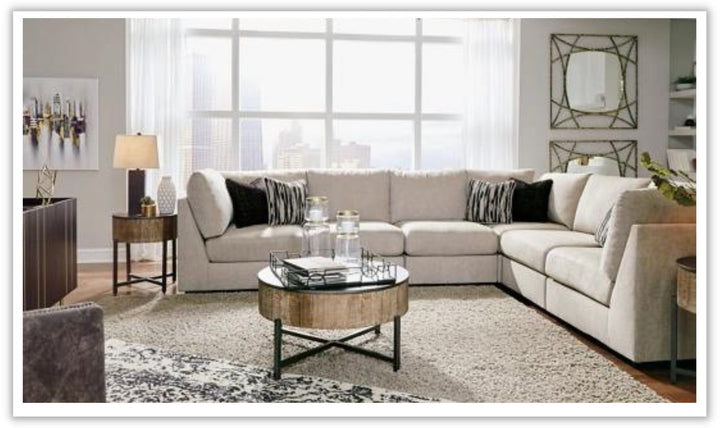 Ashley  Kellway Tuxedo Arms Modular Sectional Sofa in Beige