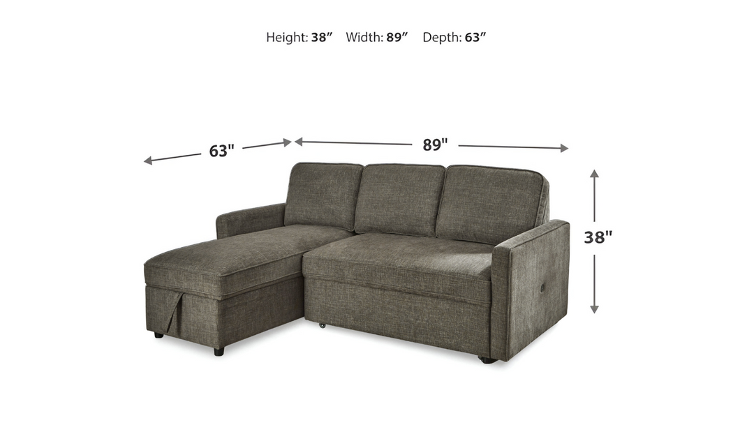 Kerle Fabric 2- Piece Sectional with Pop-Up Bed & Storage-Jennifer Furniture