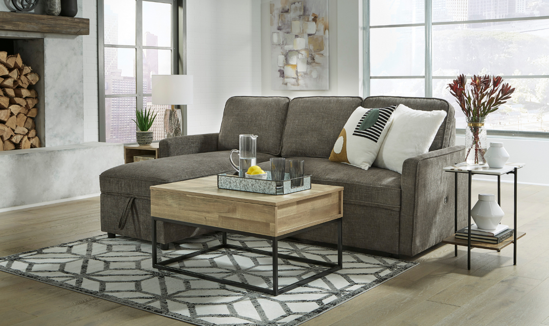 Kerle Fabric 2- Piece Sectional with Pop-Up Bed & Storage-Jennifer Furniture