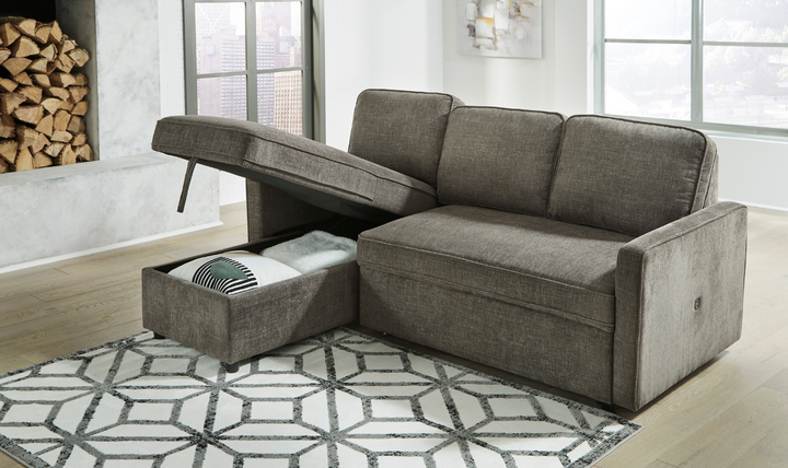 Kerle Fabric 2- Piece Sectional with Pop-Up Bed & Storage-Jennifer Furniture