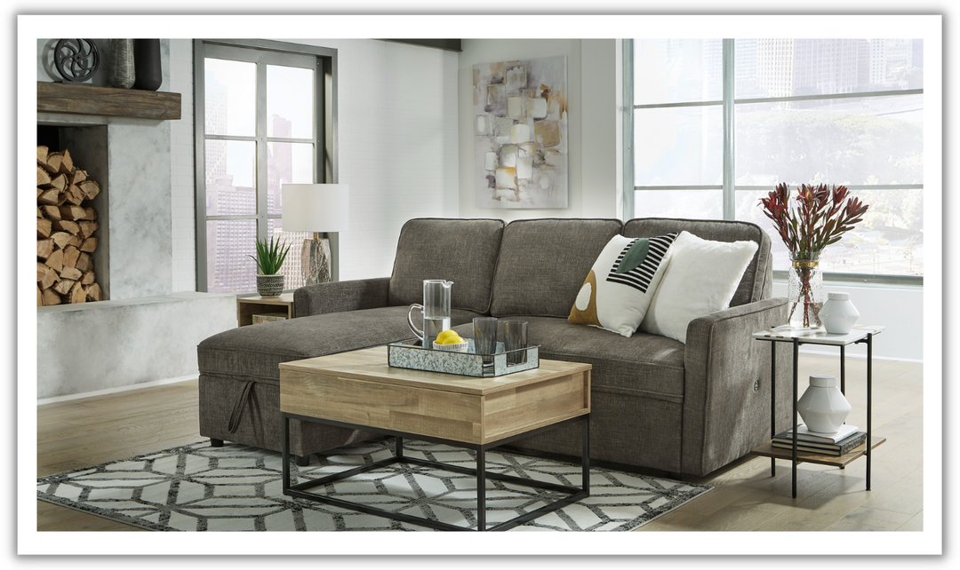 Kerle Fabric 2- Piece Sectional with Pop-Up Bed & Storage-Jennifer Furniture