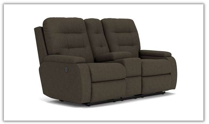 Flexsteel Kerrie Power Reclining Living Room Set With USB-A Charging Port in Beige