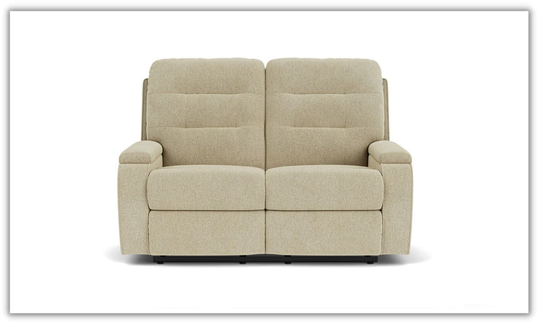 Flexsteel Kerrie Power Reclining Living Room Set With USB-A Charging Port in Beige