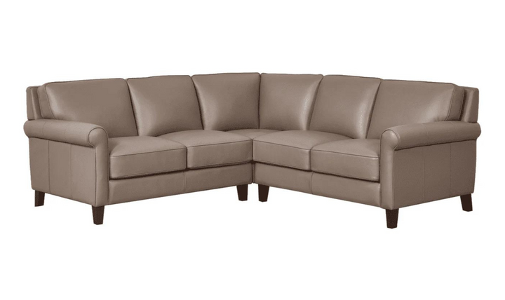 Laguna Leather Sectional Sofa in Taupe Brown