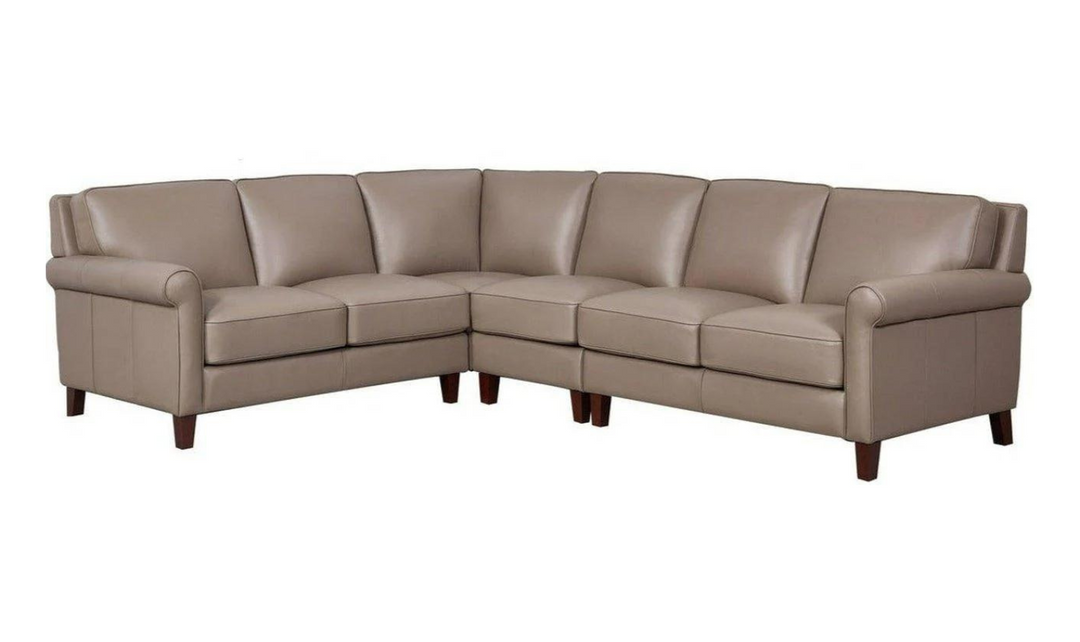 Laguna Leather Sectional Sofa in Taupe Brown