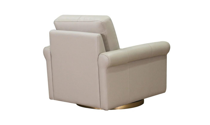 Laguna Swivel Leather Chair with Rolled Arms