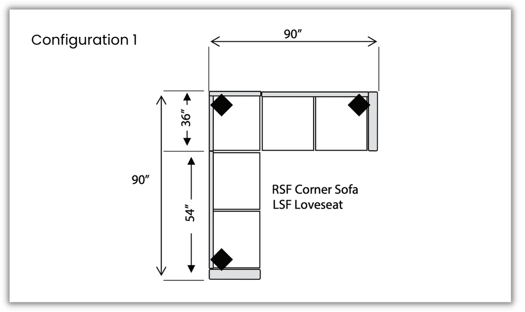 Four Seasons Landon L-Shaped Modular Sectional Sofa