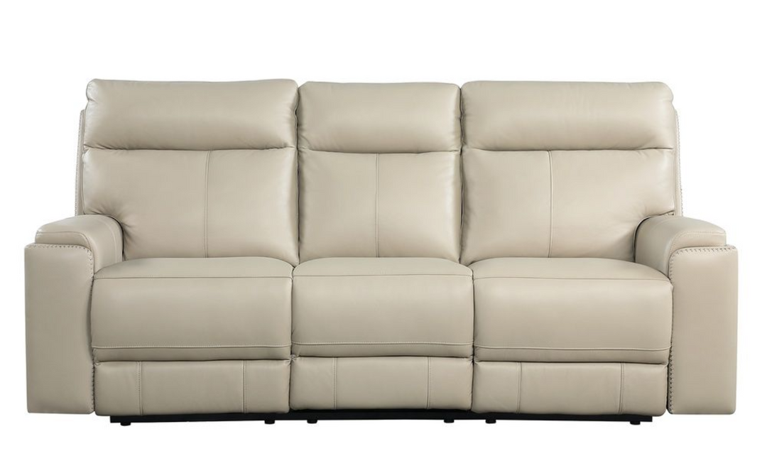 Leather Italia Bryant Taupe Leather Power Reclining Living Room Set- jennifer furniture