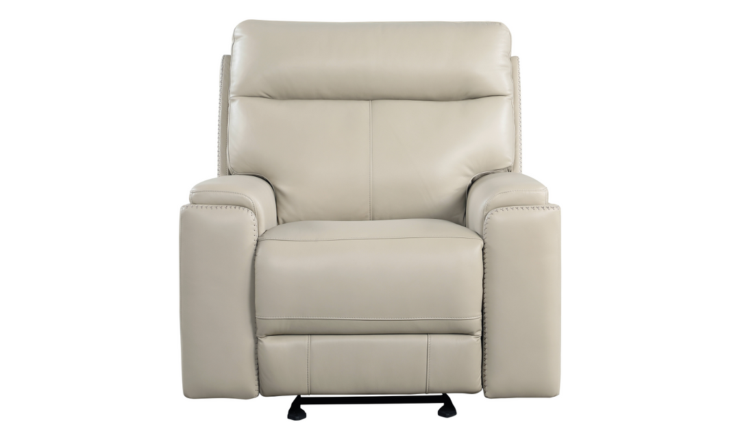 Leather Italia Bryant Taupe Leather Power Reclining Living Room Set- jennifer furniture