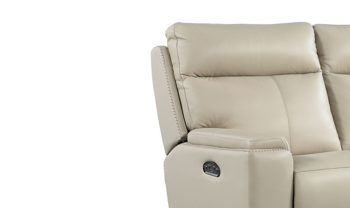 Leather Italia Bryant Taupe Leather Power Reclining Living Room Set- jennifer furniture