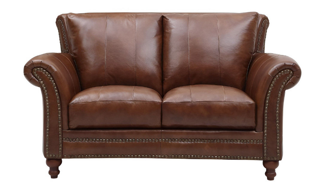  Leather Italia Butler Brown Leather Traditional Living Room Set-Jennifer Furniture