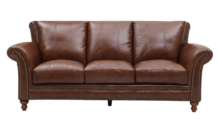  Leather Italia Butler Brown Leather Traditional Living Room Set-Jennifer Furniture