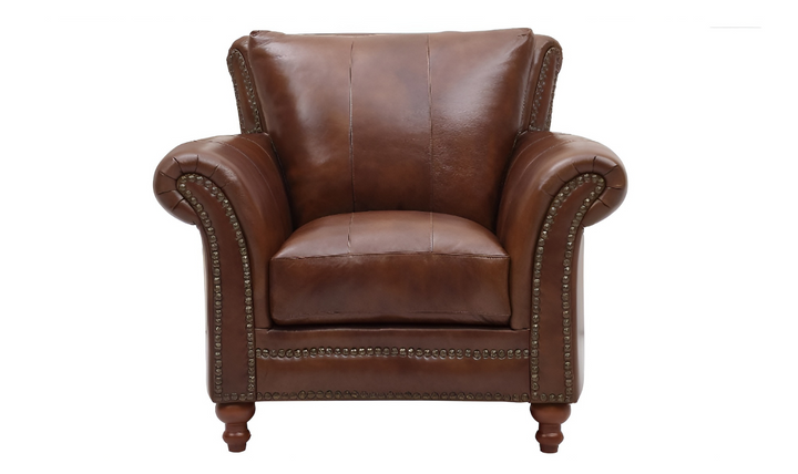  Leather Italia Butler Brown Leather Traditional Living Room Set-Jennifer Furniture