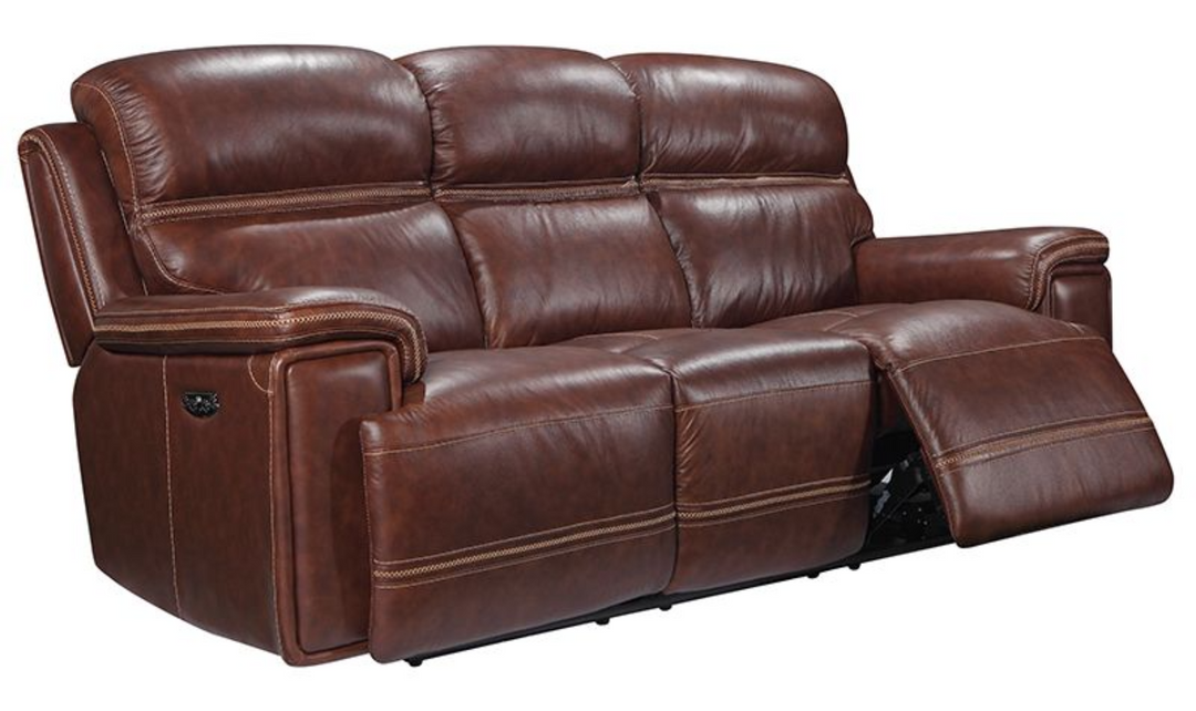  Leather Italia Fresno Power Reclining Sofa in Brown-Jennifer Furniture