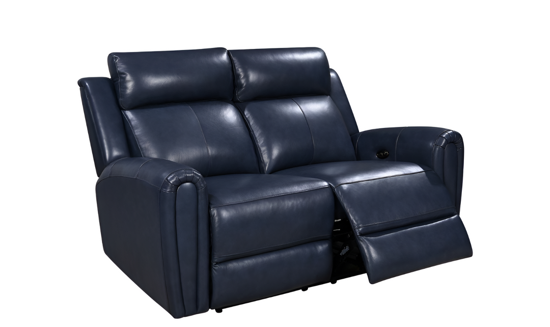 Leather Italia Jonathan Power Reclining Leather Loveseat with USB Port-Jennifer Furniture