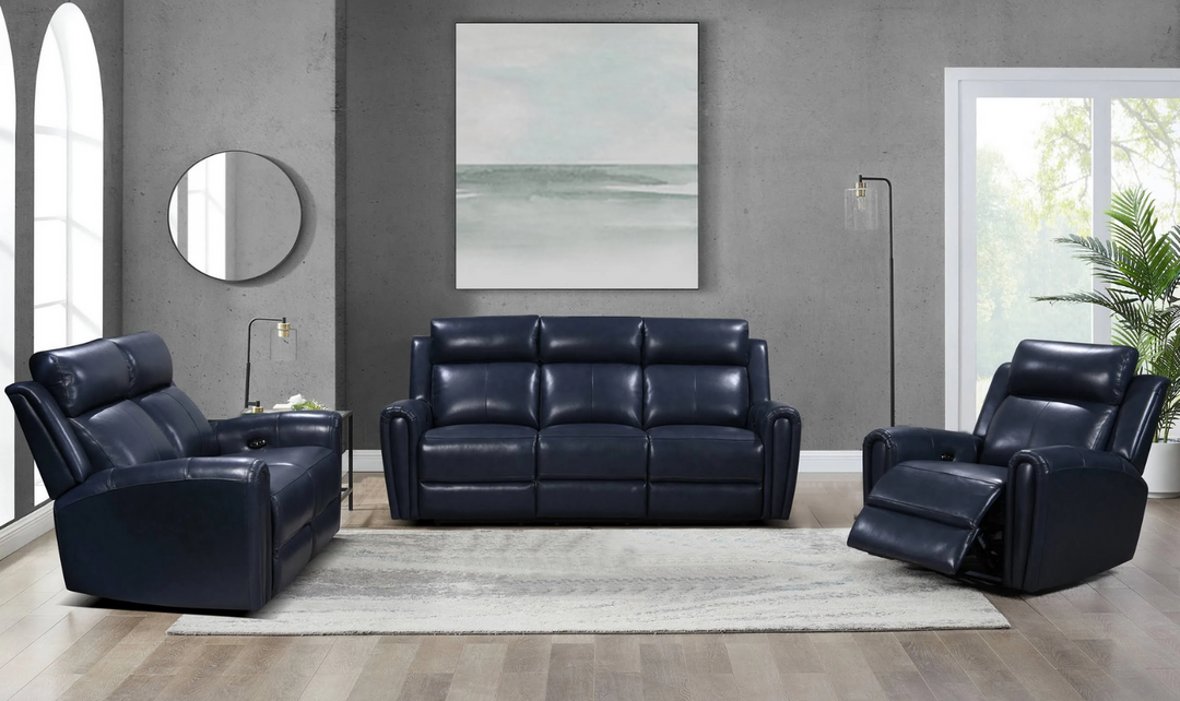 Leather Italia Jonathan Power Reclining Living Room Set-Jennifer Furniture