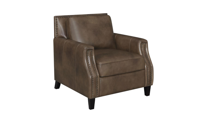 Leaton Brown Faux Leather Upholstered Living Room Set-Jennifer Furniture