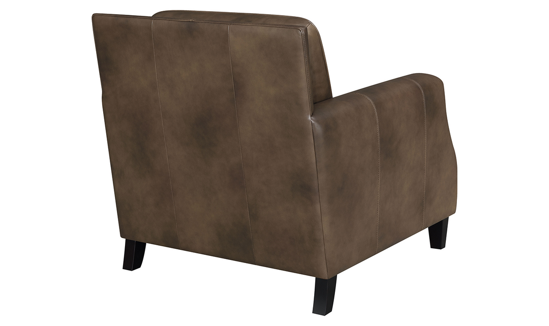 Leaton Upholstered Recessed Arm Chair Brown Sugar-Jennifer Furniture