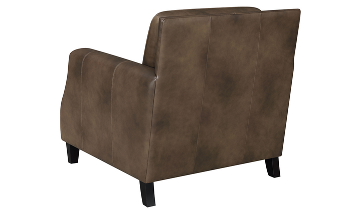 Leaton Upholstered Recessed Arm Chair Brown Sugar-Jennifer Furniture