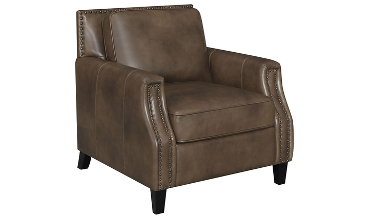 Leaton Upholstered Recessed Arm Chair Brown Sugar-Jennifer Furniture