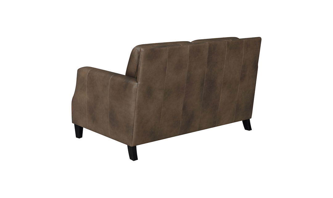 Leaton Upholstered Recessed Arm Loveseat Brown Sugar-Jennifer Furniture