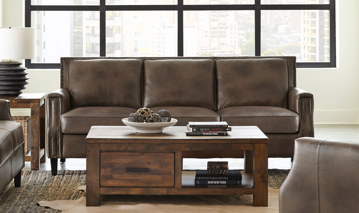 Leaton Upholstered Recessed Arm Sofa Brown Sugar-Jennifer Furniture