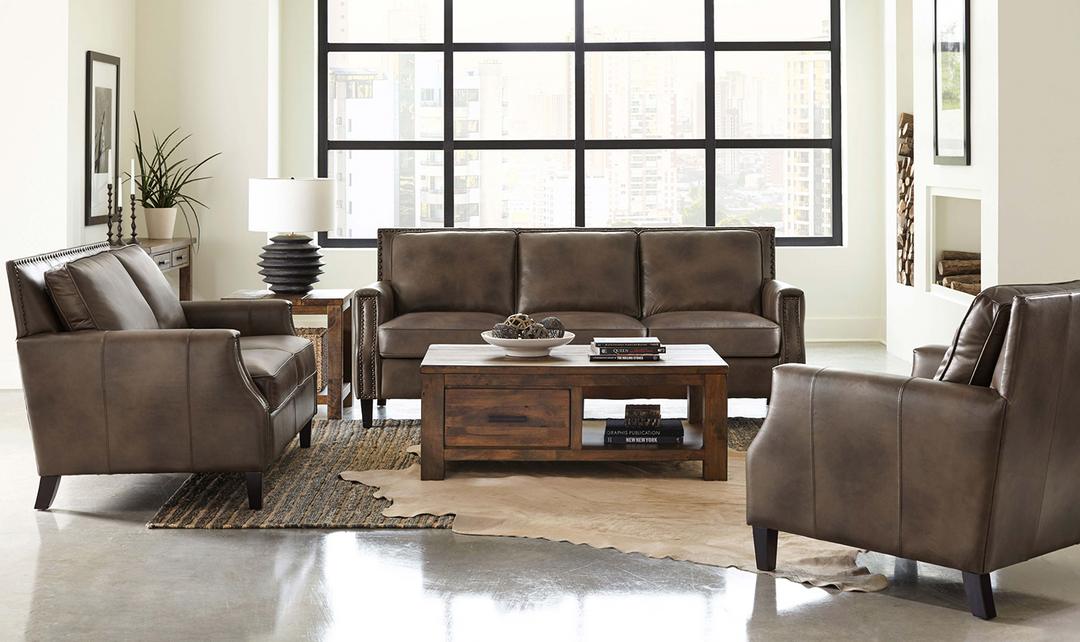 Leaton Upholstered Recessed Arm Sofa Brown Sugar-Jennifer Furniture