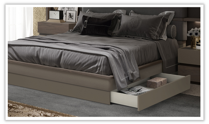 ESF Italia Leo Modern Bed with Upholstered Headboard (King / Queen)