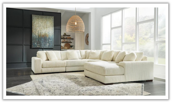 Ashley Lindyn 5 Pieces Fabric Sectional With Chaise