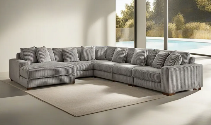 Ashley Lindyn 6-Pieces Fabric Sectional with Chaise