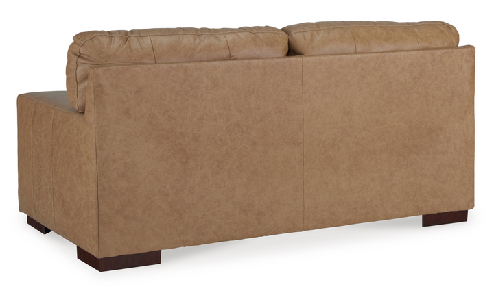 Lombardia Brown Leather Loveseat with Track Arms-Jennifer Furniture