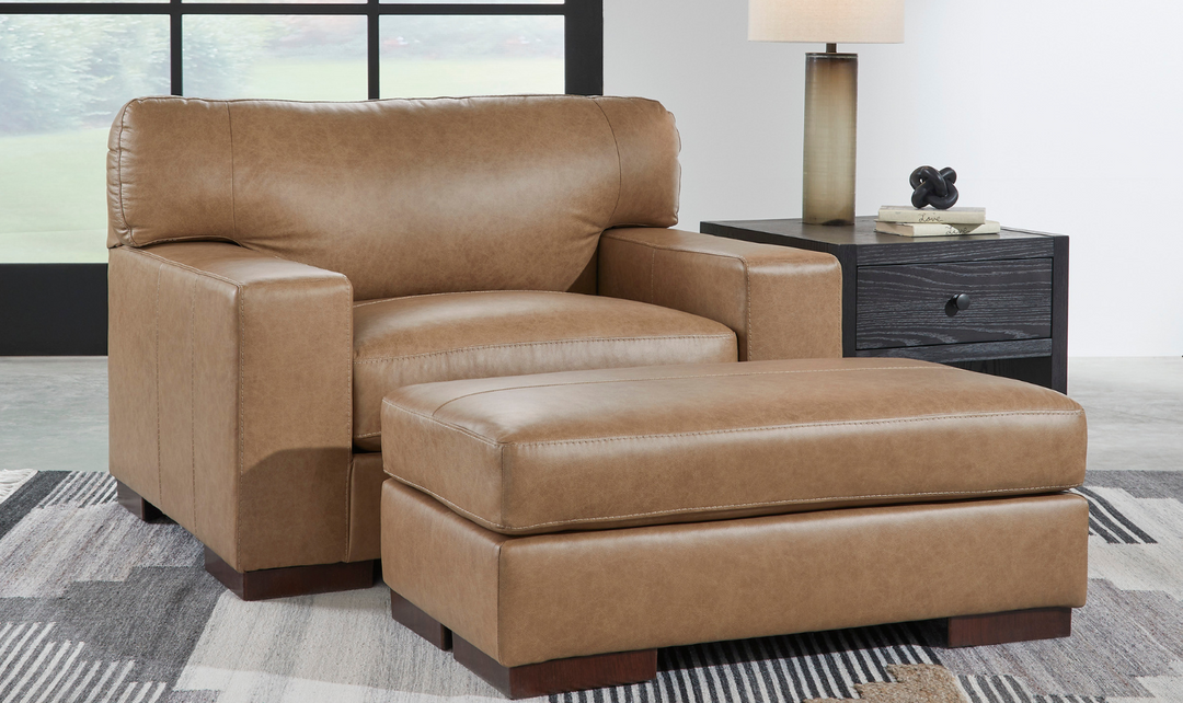 Lombardia Rectangle Firmly Cushioned Ottoman In Leather-Jennifer Furniture