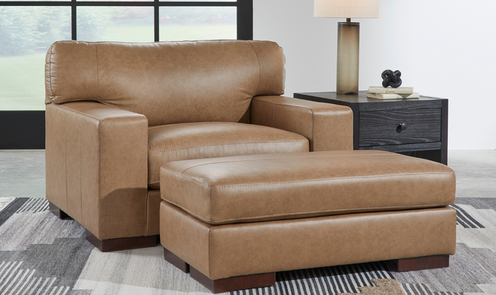 Lombardia Rectangle Firmly Cushioned Ottoman In Leather-Jennifer Furniture