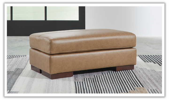 Lombardia Rectangle Firmly Cushioned Ottoman In Leather-Jennifer Furniture