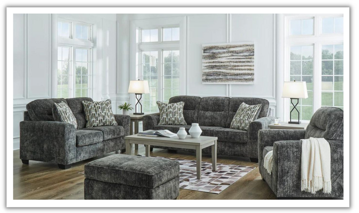 Ashley  Lonoke Fabric Living Room Set with Cushions Arms