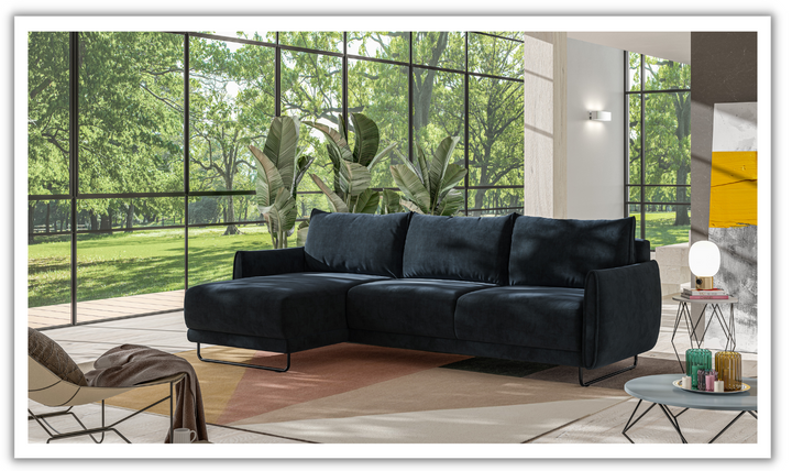 Luonto Dolphin Full XL Sleeper Sectional Sofa with Reversible Chaise