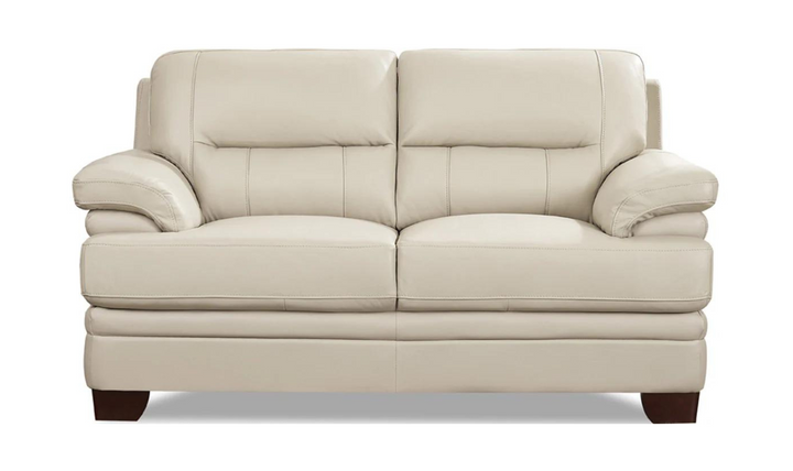 Luxor 2-Seater Leather Loveseat With Cushion Arms