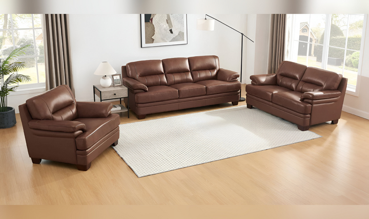 Luxor 3-Seater Leather Sofa With Cushion Arms-Jennifer Furniture