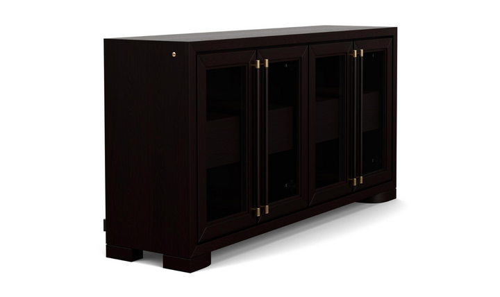 Riverside Lydia Display Sideboard with 2 Drawers in Black