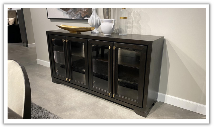 Riverside Lydia Display Sideboard with 2 Drawers in Black