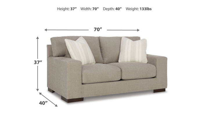 Maggie Fabric Loveseat with Reversible Cushions