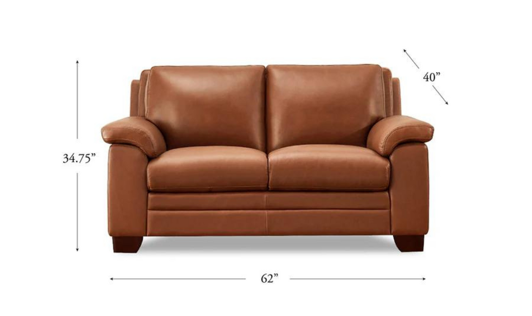 Magnum Leather Living Room Set With Wooden Legs