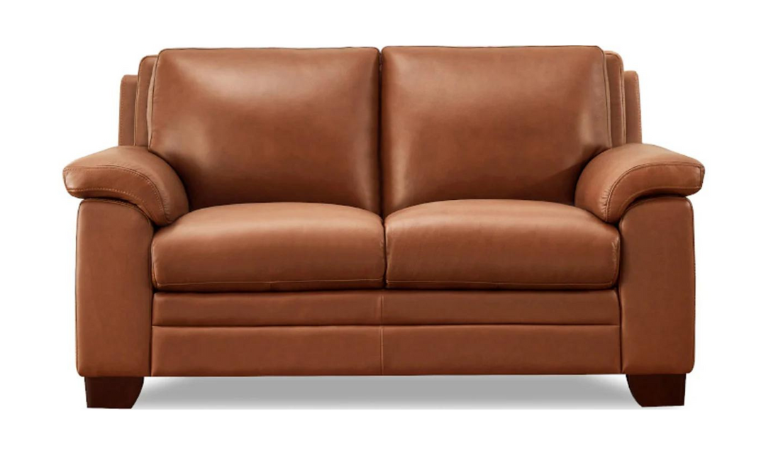 Magnum 2-Seater Leather Loveseat With Wooden Legs-Jennifer Furniture