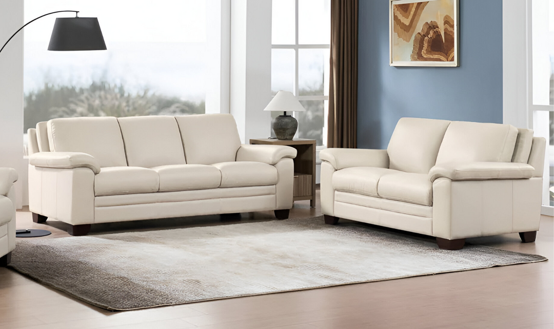 Magnum 2-Seater Leather Loveseat With Wooden Legs-Jennifer Furniture