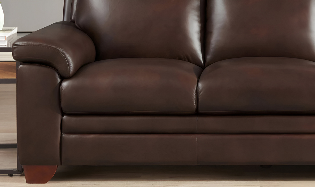 Magnum 3-Seater Leather Sofa With Wooden Legs-Jennifer Furniture