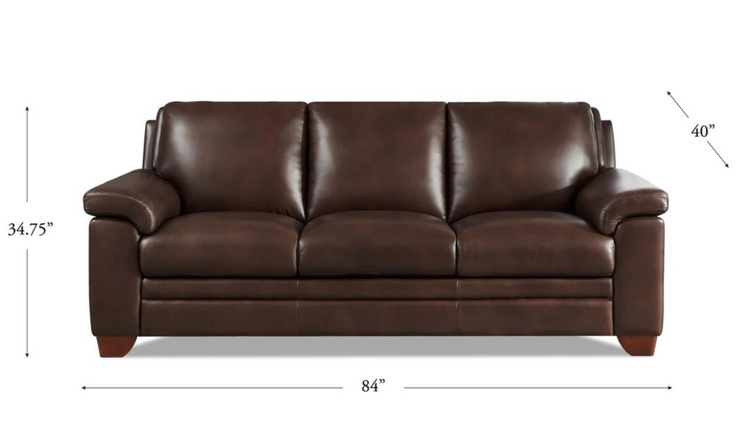 Magnum 3-Seater Leather Sofa With Wooden Legs-Jennifer Furniture