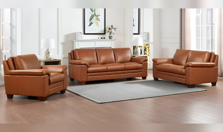 Magnum 3-Seater Leather Sofa With Wooden Legs-Jennifer Furniture