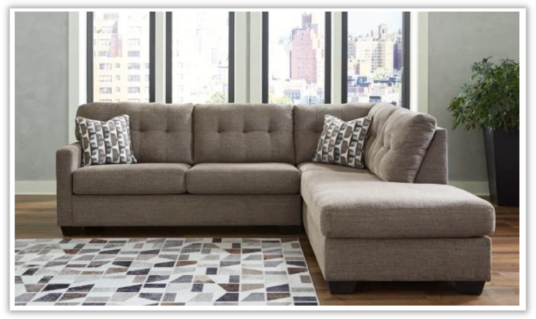 Mahoney 2-Piece Polyester L-Shaped Sectional with Chaise