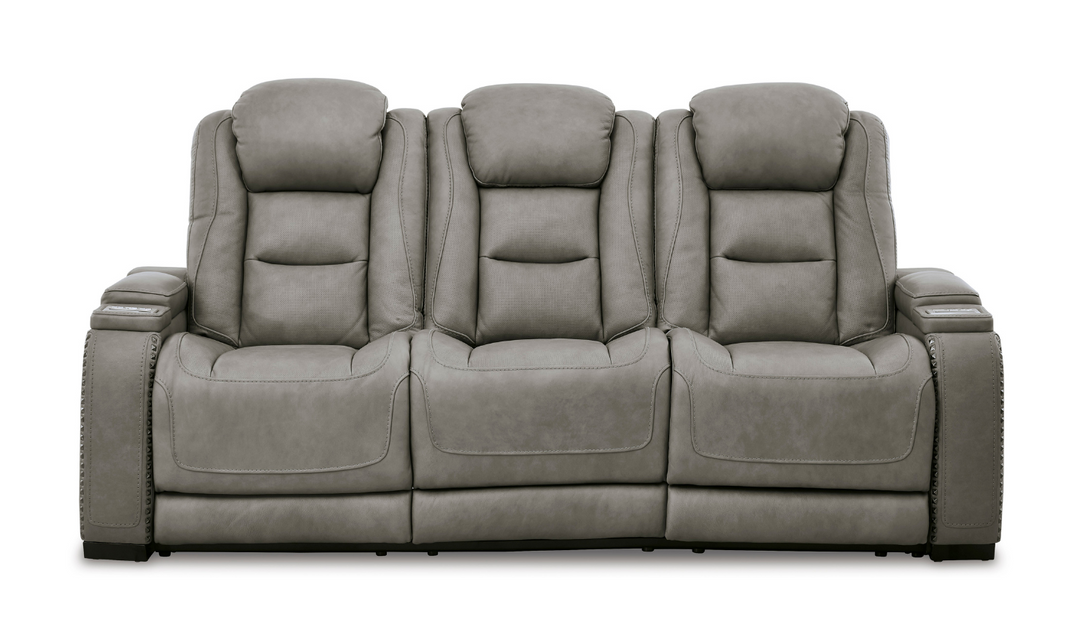 Ashley Man-Den 3-Seater Power-Reclining Sofa with Adjustable Headrest