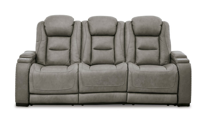 Ashley Man-Den 3-Seater Power-Reclining Sofa with Adjustable Headrest